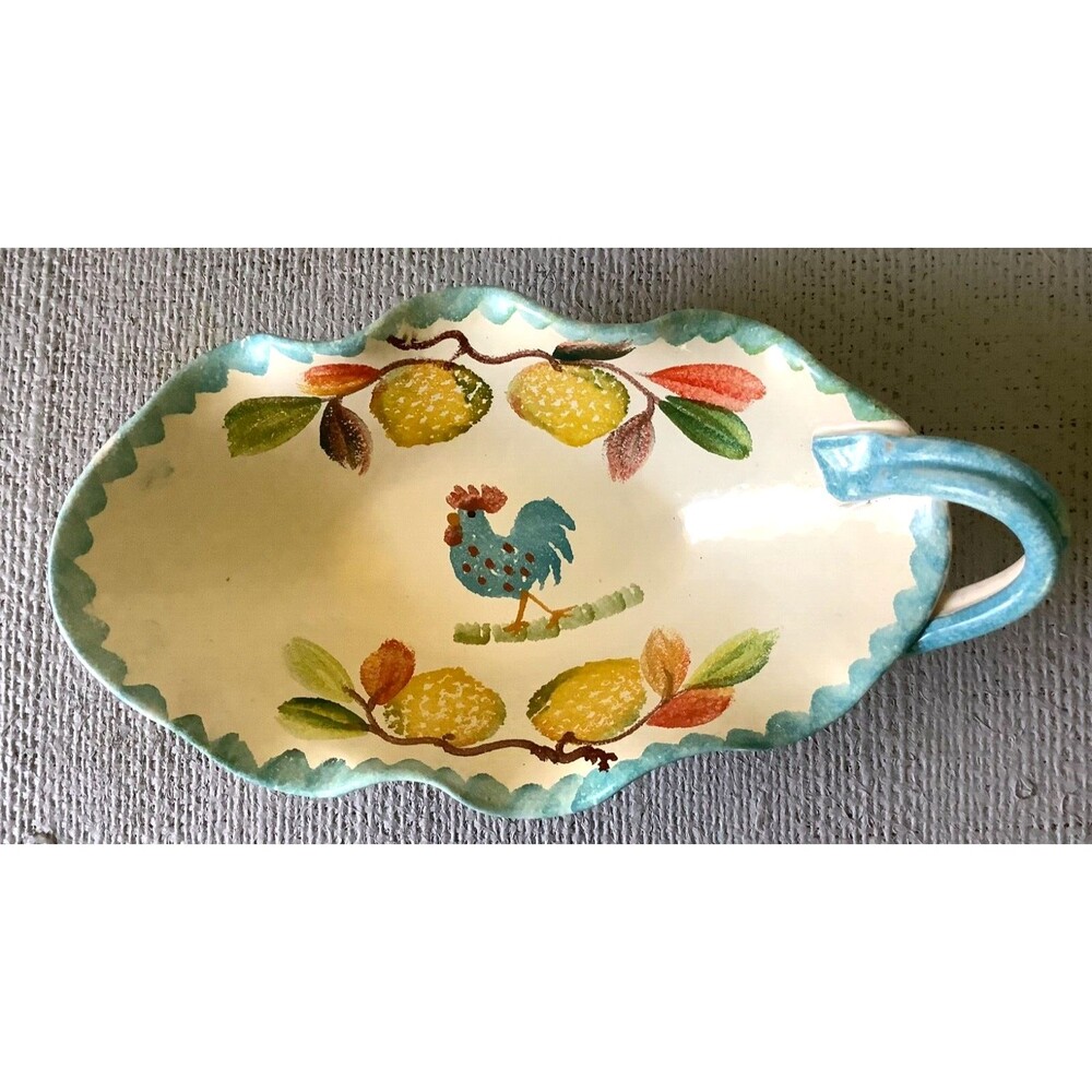 Ceramiche Le Favolose Decorative Bowl Kitchen Rooster HANDMADE IN ITALY - NICE